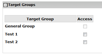 Target groups